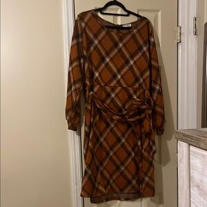 Plaid Brown Dress